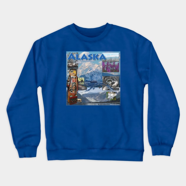 Alaska Collage Crewneck Sweatshirt by JEAndersonArt